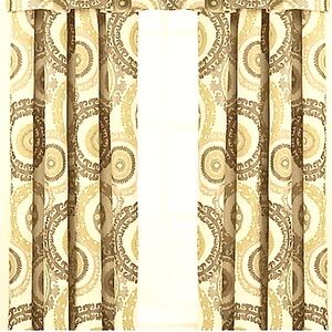 Suzani Jacquard Rod Pocket Window Curtain Panels Set of 2 NWT